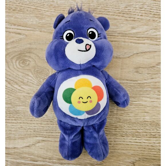 Harmony Bear Care Bears Plush 10" Unlock the Magic Purple Flower Stuffed Animal - Picture 1 of 5